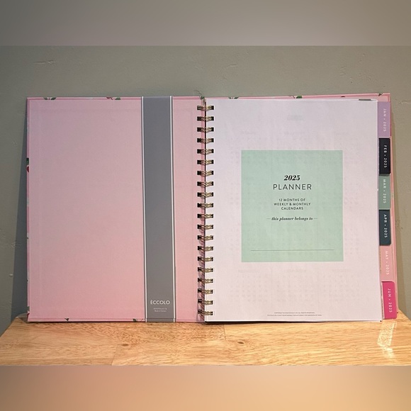 NEW Pink Cherry Blossom 2025, 12 Month, Monthly & Weekly Planner By Eccolo. - Picture 13 of 13